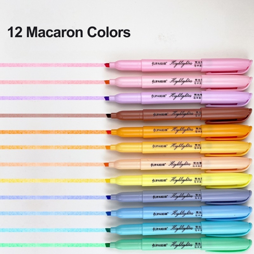 Macaron Color Highlighter Pen Set For Students, Fresh Color Tone Back To School