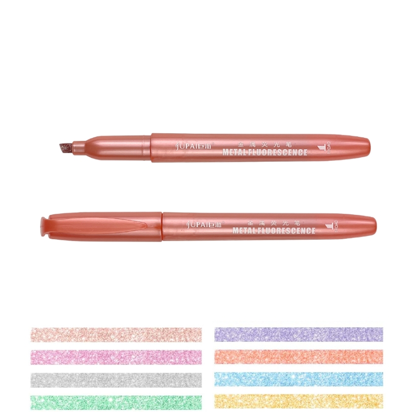 Glitter Highlighter Markers Metallic Highlighter Marker Pen For Kids Adult Coloring Journaling Art Supplies